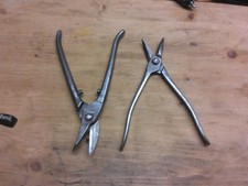 2 Handblechscheren Stahl  R  23 cm L  beidseitige 21 cm L gute Schnittleistung