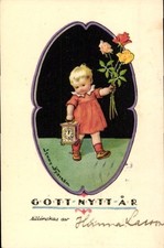 Künstler Ak Nyström, Jenny, Fröhliches Neujahr, Kleinkind mit Uhr... - 4871787