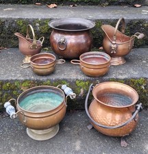 7 Stück Kupfer Kessel Topf