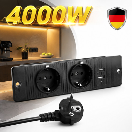 Tischsteckdose fach in - tischsteckdose, 2-fach