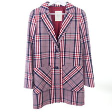 ESPRIT Mantel Longblazer Kariert Rot Blau Gr. XS