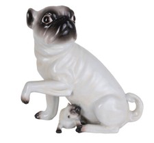 Mops Figur Porzellanfigur
