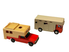 2  Matchbox  Autos Pferde LKW