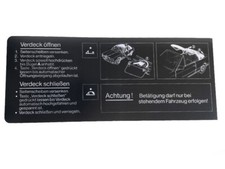 Einleger Bedienungsanleitung Verdeck für BMW E30 Cabrio Sonnenblende