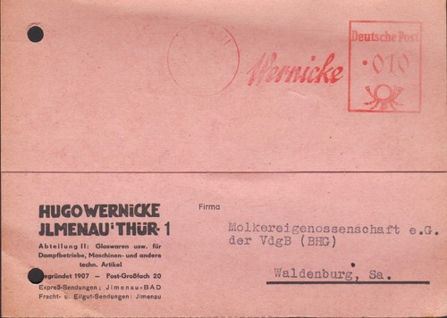 Ilmenau postkarte 1957 hugo - postkarte, 1957,