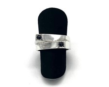 925/- Silberring, Saphir, rund, Gr. 52, 6,5 mm breit, Damen, guter Zustand.