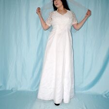 Satin & Stickerei Brautkleid* S (38) Hochzeitskleid* Vintage Ballkleid Maxikleid