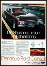 Ford Consul Coupe und Turnier, originale Werbung 1972.........ein Fahrerlebnis