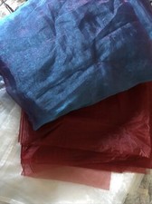 Deko Stoff  Reste Organza Weinrot,blau,beige