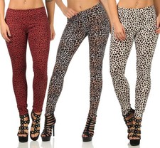 Damen Leoparden Leggings Hose