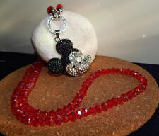 Micky Maus Anhänger 74cm lg. VarioKette + Kopf  mit Swarovski*Elem**GESCHENK