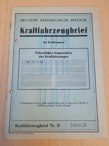 Kfz brief kraftfahrzeugbrief - brief,