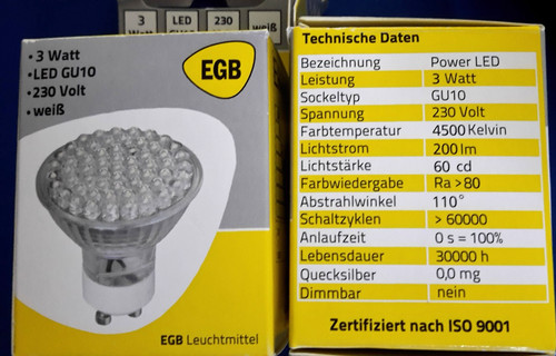 Led reflektor 3 - gu,