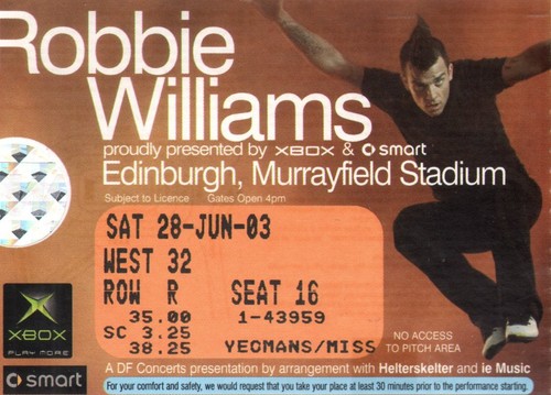 Robbie williams murrayfield - robbie,
