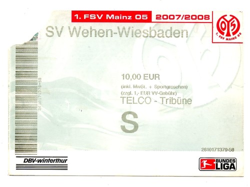 Ticket fsv mainz sv - ticket, bl