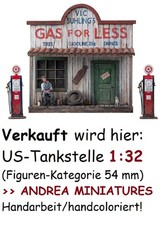 1:32 (54 mm) Spur 1, Tankstelle, ANDREA MINIATURES, PREMIUM, zu Märklin,KM1,SIKU