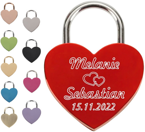 Liebesschloss graviert mit - graviert,