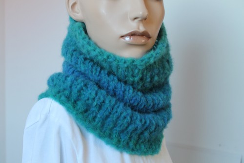 Alpaka strickschal türkis - alpaka-strickschal,