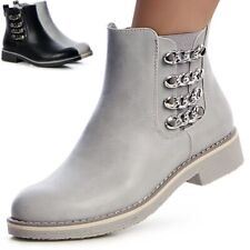 Damenschuhe Stiefeletten Chelsea Boots Booties Ketten Nieten Stiefel Trendy