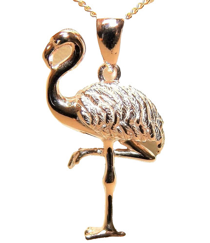 Rosegold flamingo anhänger - rosegold,