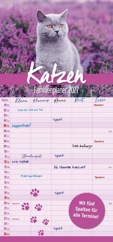 Katzen familienplaner 2027 - katzen,