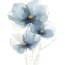 Wandbild  Blaue Blumen