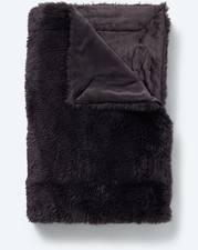 1x Edelzeit Eisbärfell- Optik Wendedecke Wohndecke XXL 170 x 220 cm  anthrazit