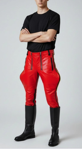 Neue rote moto lederhose - rote,