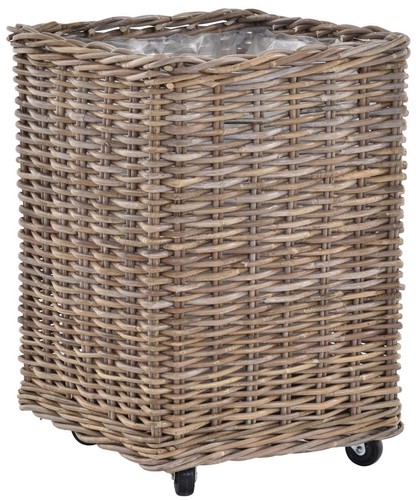 Rattan pflanzkorb mit rollen - rattan,