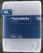 Fleecedecke XXL 200x220 cm Hellgrau/Grau
