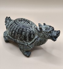 Alte  Chinesische Drachen Schildkröte Bronze(?) Figur Feng Shui China 20 Jh.