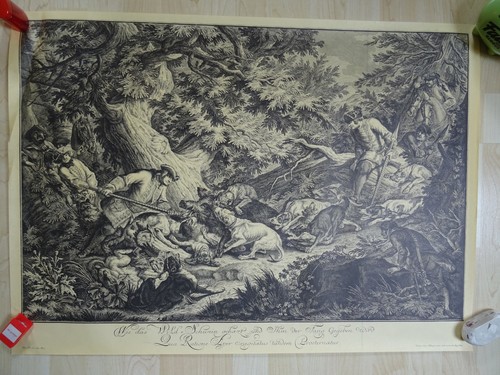 Kunstdruck wildschweinjagd - kunstdruck, "wildschweinjagd"