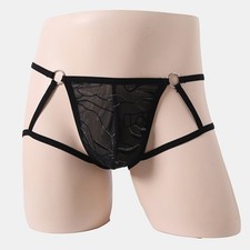 Herren atmungsaktiv transparent niedrige Taille G String Slips Unterwäsche Tang