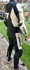 Dainese Lederkombi Zweiteiler Gr. 50 Schwarz / Weiß