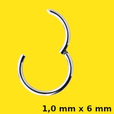 PIERCING CLICKER, 585 + 750 ECHTGOLD, weiss rot gelb, NASE OHR AUGE