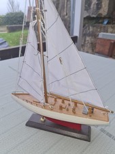 Deko-Segelboot 40 / 30 cm Holz Struktur maritim Shabby Sommer Schiff Boot