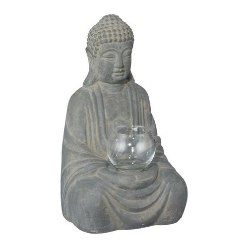 Buddha sitzend mit windlicht - buddha,,