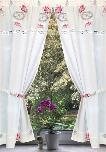 Landhaus gardine set - gardine, 2st