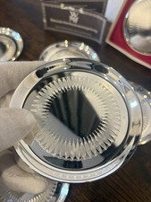 WMF Glasuntersetzer 12x versilbert 9,5 cm Antik Silber Untersetzer Bar Deko 60er