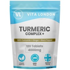 Kurkuma Tabletten 4000mg + Ingwer schwarzer Pfeffer (keine Kapseln Gummipulver) 120