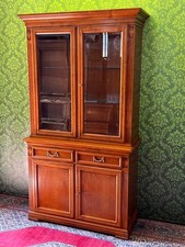 Biedermeier Vitrine Barock Kirschbaum Bücherschrank Büchervitrine SELVA