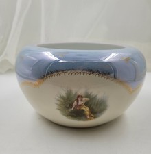 Antik Jugendstil Rosenthal Porzellan Vase, Jardinière handbemalt mit Signaturen