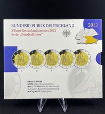 Deutschland Gedenkmünzenset 2 Euro 2012 A,D,F,G,J Bayern, Schloss Neuschwanstein