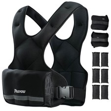 PASYOU Gewichtsweste 10KG Herausnehmbare Metall-Gewichte, Verstellbare