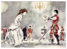 Künstler-AK "Das Ruhrgebiet", Bildkarte Nr. 2, Schauspielhaus Bochum, ARAL 1960