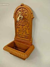 🔸Wandbrunnen Gusseisen Gartenbrunnen Ausgussbecken H. 62cm antik-rost