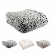 GOLDMOND HOME Phobos Wohndecke Felloptik Doubleface 150 x 200 cm