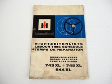 IHC 743XL 745XL 844XL Schlepper Richtzeitenliste Arbeitswerte 1982