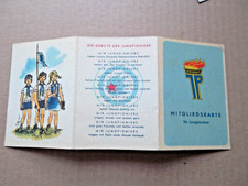 DDR  -  Dokument   - Pionierausweis -  Mitgliedskarte  -  mit  Passbild