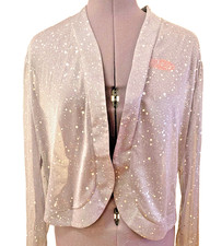 Neu - Bolero Jacke Glitzer Größe XL grau - durchsichtig